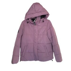 Free Country Freecycle Puffer Jacket Water Resistant Size M Purple Hoodie NWT